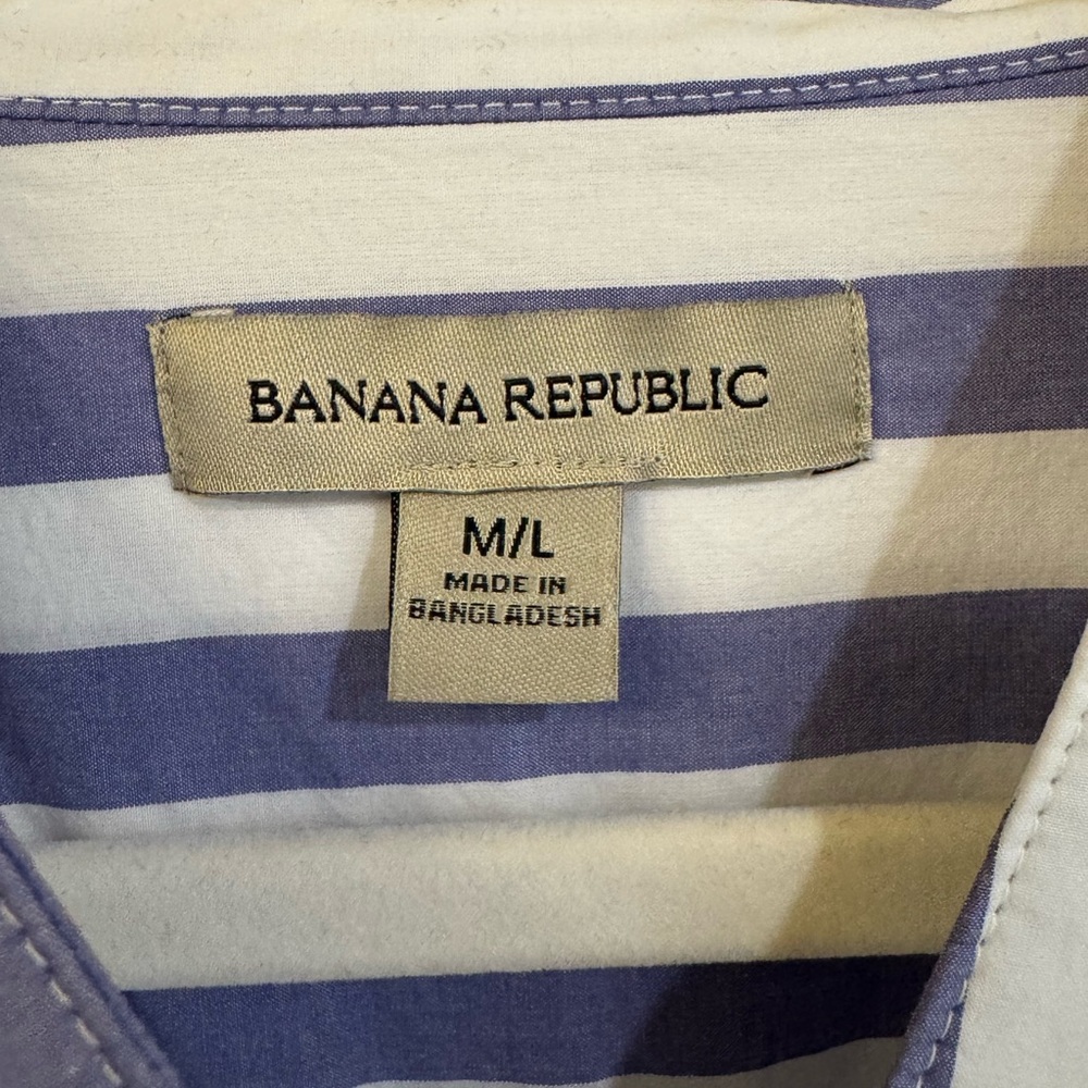 Banana Republic Blue and White Striped Shirt Dress - Picture 5 of 5